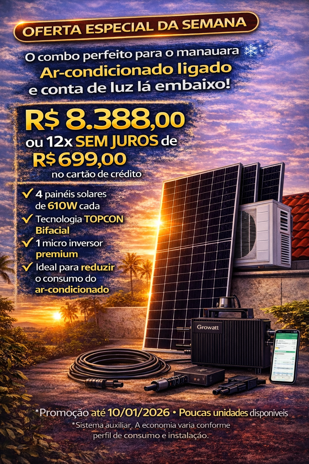 Kit Solar Promocional com instalação